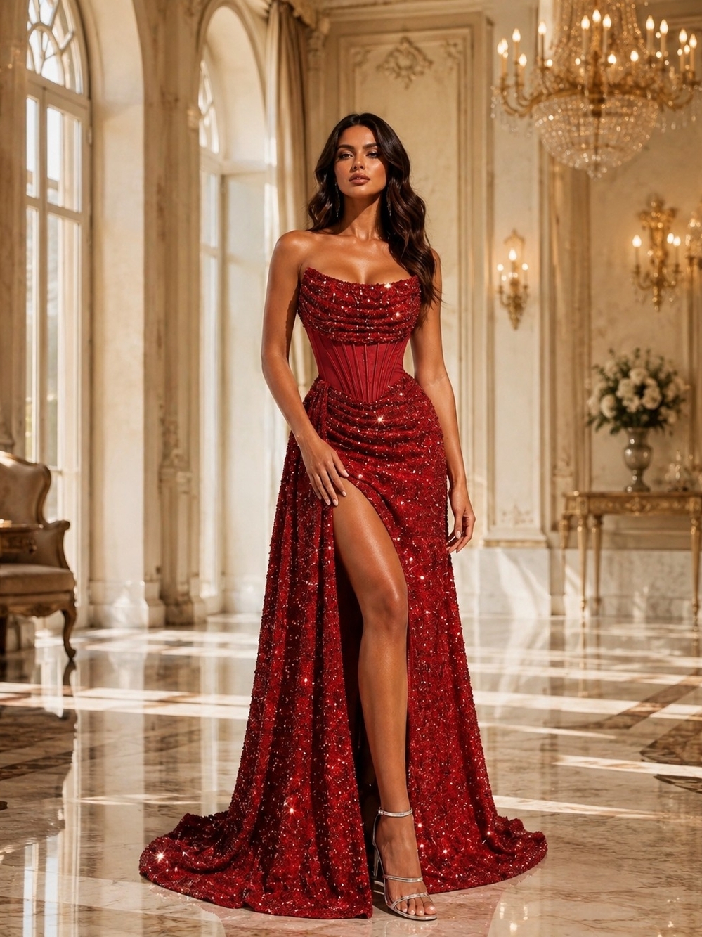 House of CB Evening Gown with High Slit